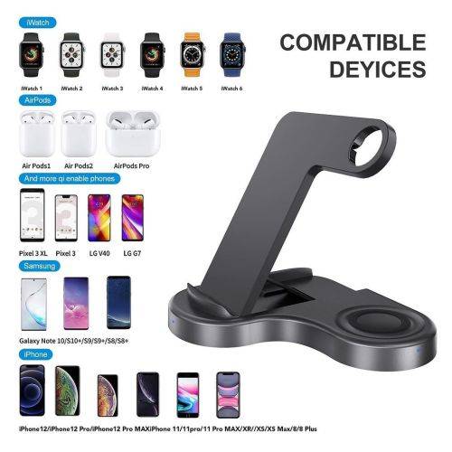 Hoco 3 in1 Wireless Charger 15W Fast Charging Station For iPhone,watch and EarPods