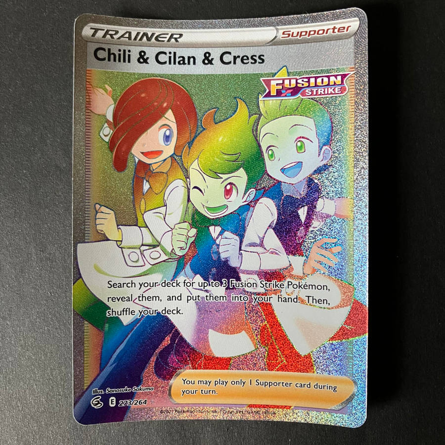 Pokemon Trading Card Game - Chili & Cilan & Cress - 227 / 264 - Fusion Strike - Secret Rare
