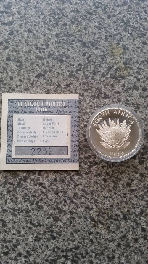 1996 Protea R1 Bible Proof coin. Nu 2232 in SAM case