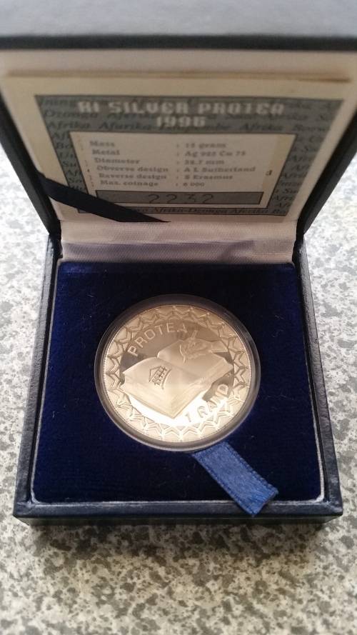 1996 Protea R1 Bible Proof coin. Nu 2232 in SAM case
