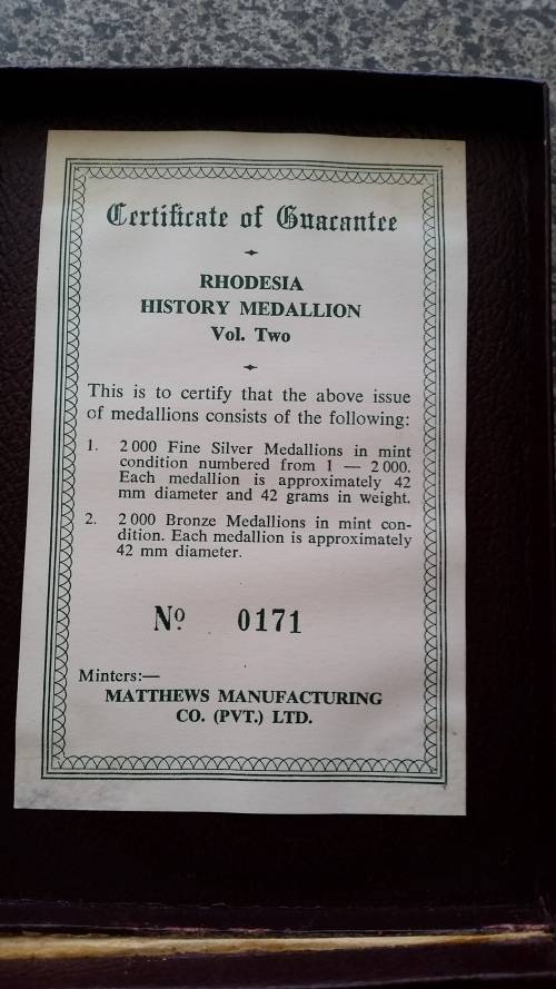 1965-11-11 Proclamation Of Sovereign Independence Rhodesia History Medallion Vol Two 171