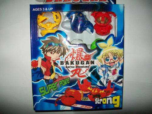 6 x Large Bakugan Battle Brawlers and 6 game metal cards