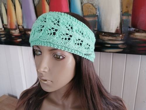 Headband Lacy Sage Green Hand Knitted