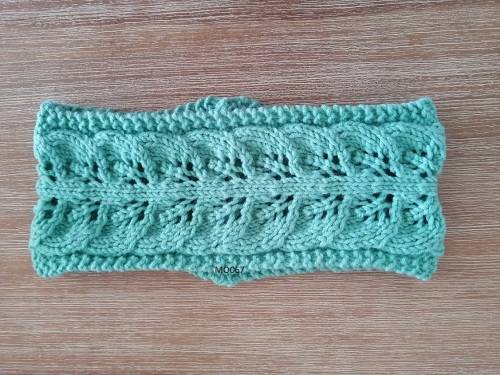 Headband Lacy Sage Green Hand Knitted