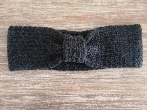Headband (Charcoal) Hand Knitted