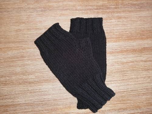 FLASH SALE  Fingerless Gloves (Black Stretch) Knitted