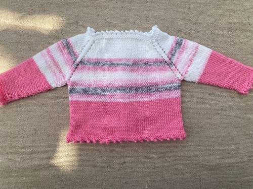 Lovely Baby Jersey (Pink, Grey & White)