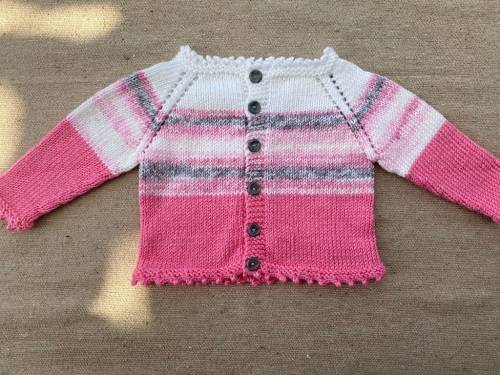 Lovely Baby Jersey (Pink, Grey & White)