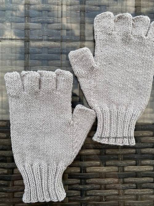 Fingerless Gloves (Grey Stretch) Knitted