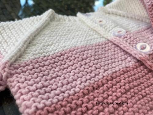 Lovely Hand Knitted Baby Jersey (Pink & White)
