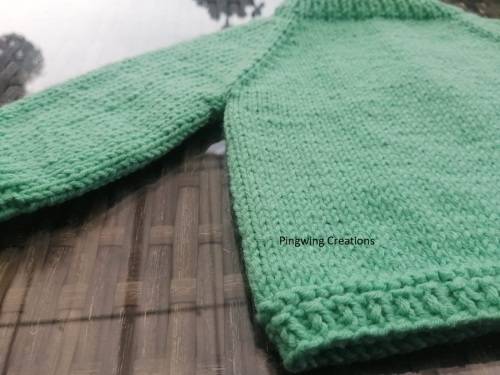 Lovely Hand Knitted Baby Jersey (Sage Green)