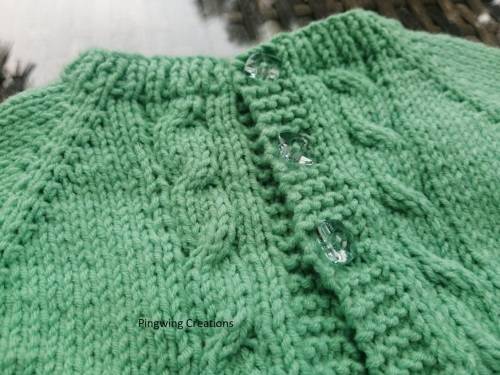 Lovely Hand Knitted Baby Jersey (Sage Green)