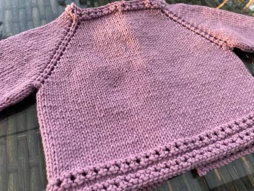 Hand Knitted Baby Cardigan (Mauve)