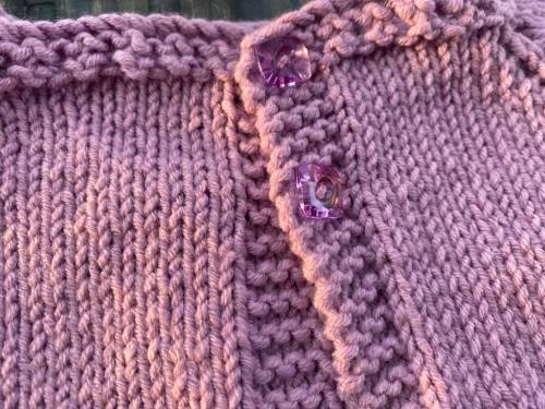 Hand Knitted Baby Cardigan (Mauve)