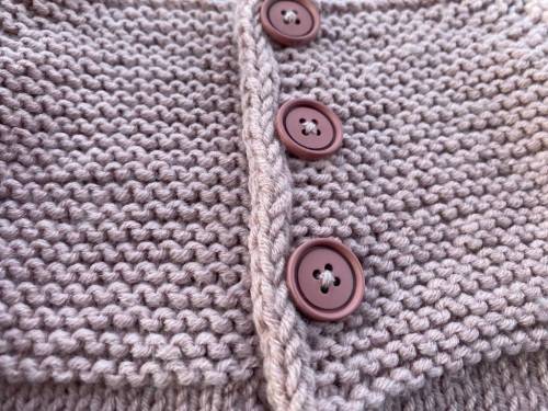 Hand Knitted Baby Cardigan (Dusty Pink)
