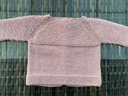 Hand Knitted Baby Cardigan (Dusty Pink)