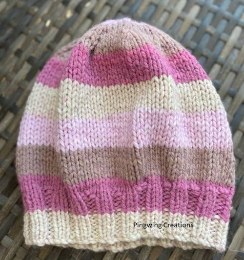 FLASH SALE Slouchy Hand Knitted Beanie (Pink, Purple & Brown Hues)