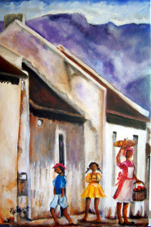 In the street - 400x600x22mm - can be hung as is - by HELENA KRUGER