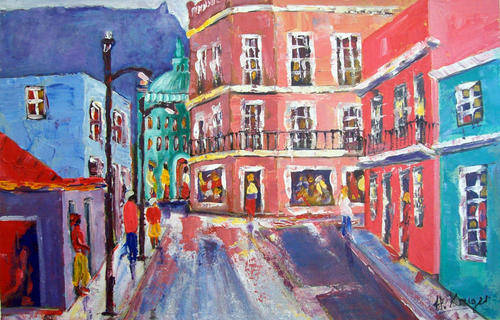 Cape flats - 400x600mm - acrylic pallette knife painting - by Helena Kruger