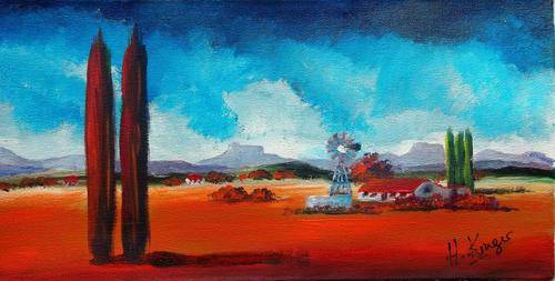 Small landscape - original Helena Kruger - 200x400mm