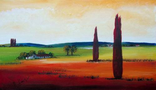 Yellow sky -  original Helena Kruger - 350x600x20mm