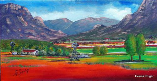 Small landscape -  original Helena Kruger - 260x500x15mm