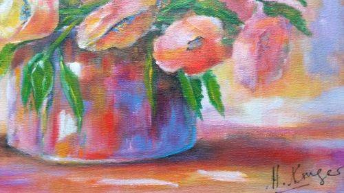 WOW! STUNNING  original by H Kruger(1957-)   - 400x600x22mm - can be hung as is!