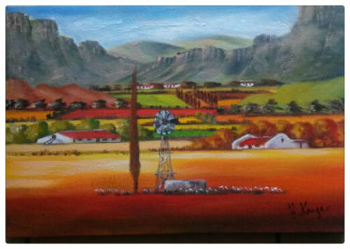 WOW! STUNNING  original by H Kruger(1957-)   - 300x500x22mm