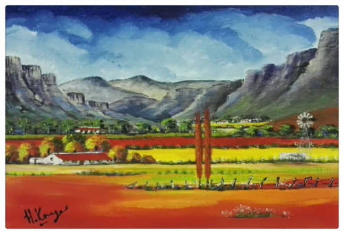 WOW! STUNNING  original by H Kruger(1957-)   - 300x450x44mm - can be hung as is!