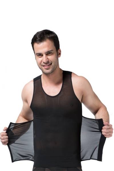 Black High Elasticity Mesh Men Body Shaper