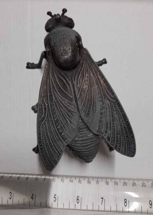 BEAUTIFUL VINTAGE ART DECO BRASS FLY ASHTRAY /TRINKET SET