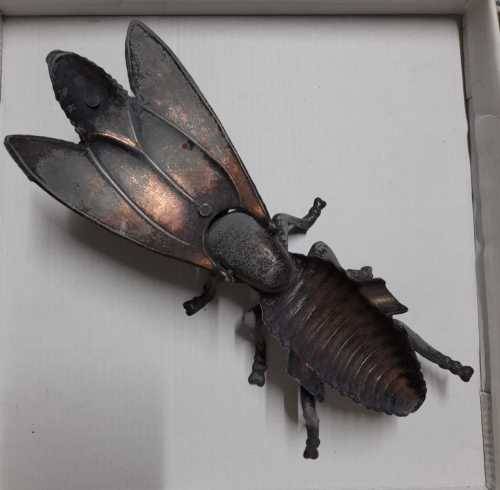 BEAUTIFUL VINTAGE ART DECO BRASS FLY ASHTRAY /TRINKET SET