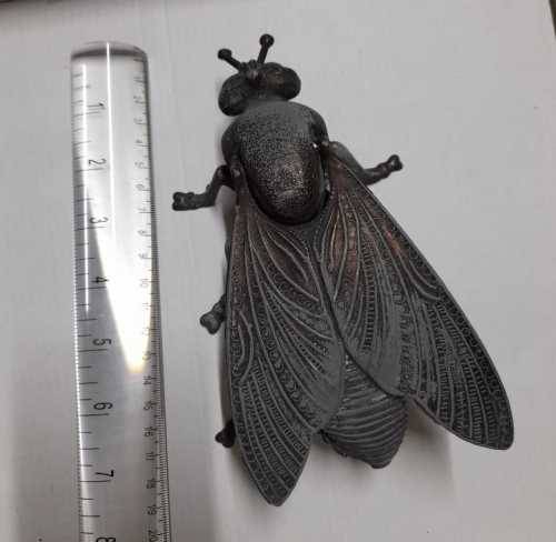 BEAUTIFUL VINTAGE ART DECO BRASS FLY ASHTRAY /TRINKET SET