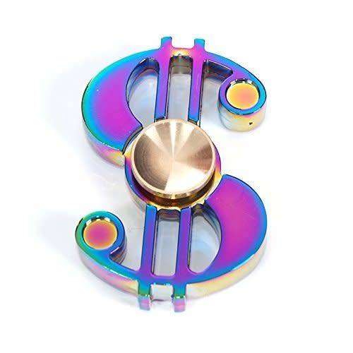 Ninja Rainbow Dollar Sign Fidget Spinner - Metal Anxiety Relief Hand Finger Toy