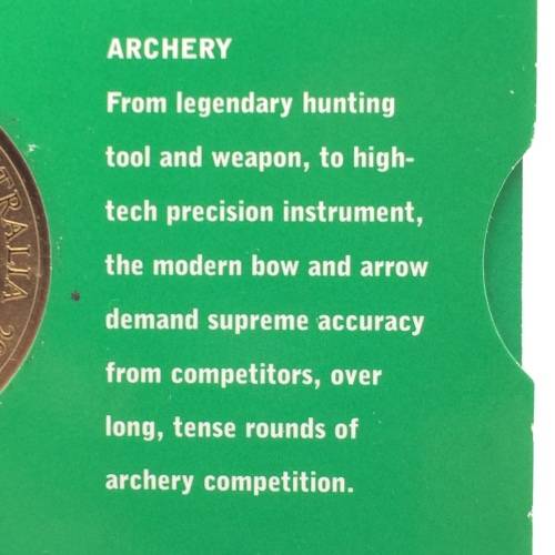 5 Dollar 2000 Sydney Olympics `Archery` Cased Coin