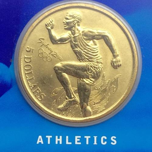 5 Dollar 2000 Sydney Olympics `Athletics` Cased Coin