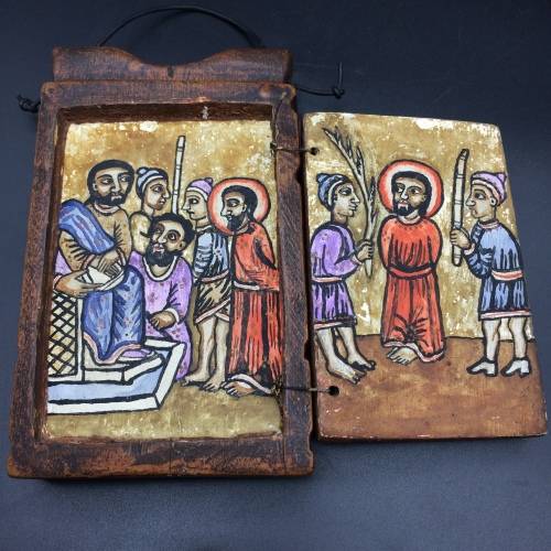 Early Rare Ethiopian Wooden Icon or Shrine