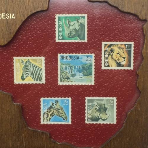 Vintage Rhodesian Framed Stamps