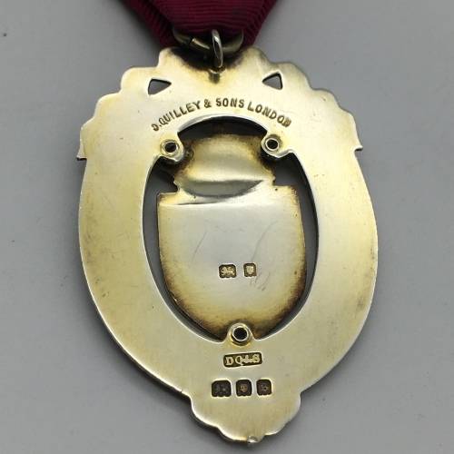 Impressive Solid Silver and Enamel Masonic Medal (1934)