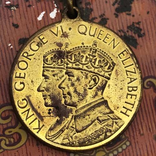 Vintage `King George VI 1937` Coronation Tin with Medallion