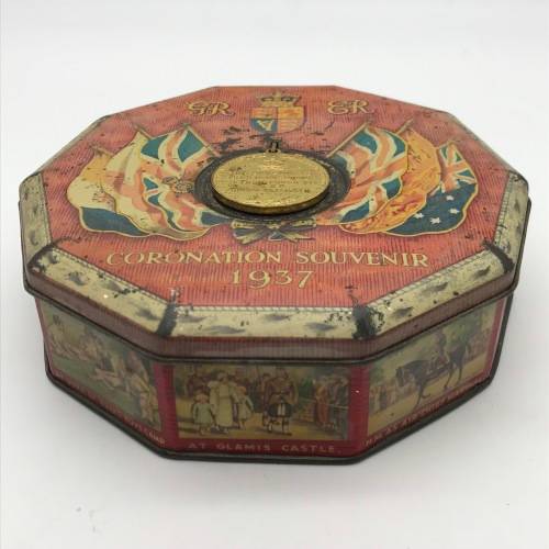 Vintage `King George VI 1937` Coronation Tin with Medallion