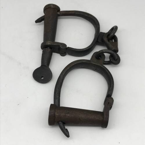 Antique Iron Shackles or Handcuffs