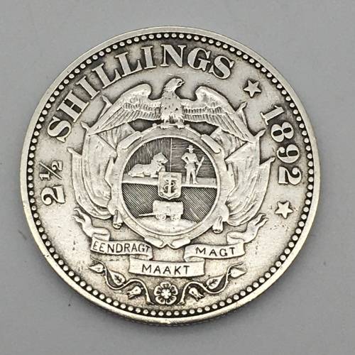 S. Africa - `ZAR 1892 Kruger 2½ Shilling` Silver Coin