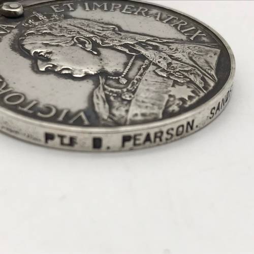 Boer War - Scarce Q.S.A. Medal `SANDFLATS T.G.` (Pte. D. Pearson)