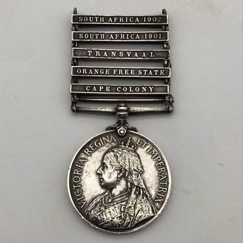 Boer War - Q.S.A. Medal `CIV: FARR: - A.V.D.` (H. JOHNSTON)