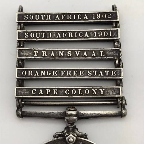 Boer War - Q.S.A. Medal `CIV: FARR: - A.V.D.` (H. JOHNSTON)