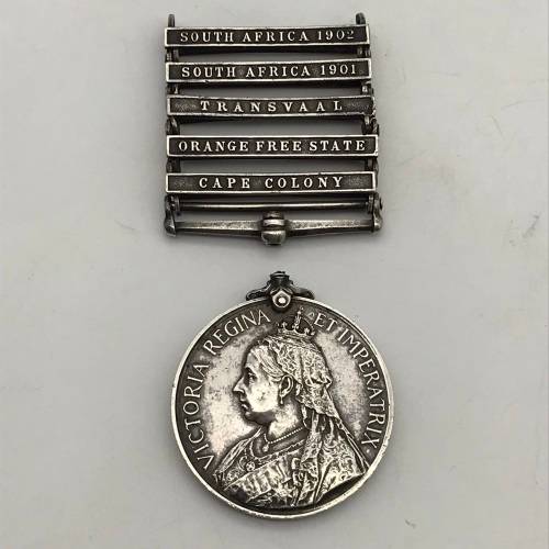 Boer War - Q.S.A. Medal `CIV: FARR: - A.V.D.` (H. JOHNSTON)