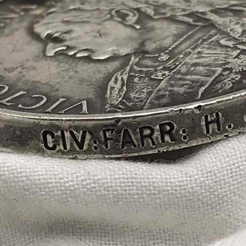 Boer War - Q.S.A. Medal `CIV: FARR: - A.V.D.` (H. JOHNSTON)