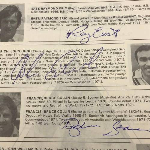 Cricket - Signed `1973 Derrick Robins XI v S.A. Invitation XI` Brochure