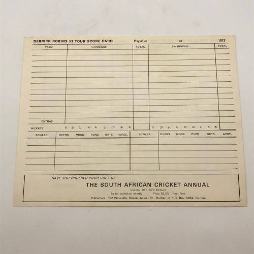 Cricket - Signed `1973 Derrick Robins XI v S.A. Invitation XI` Brochure